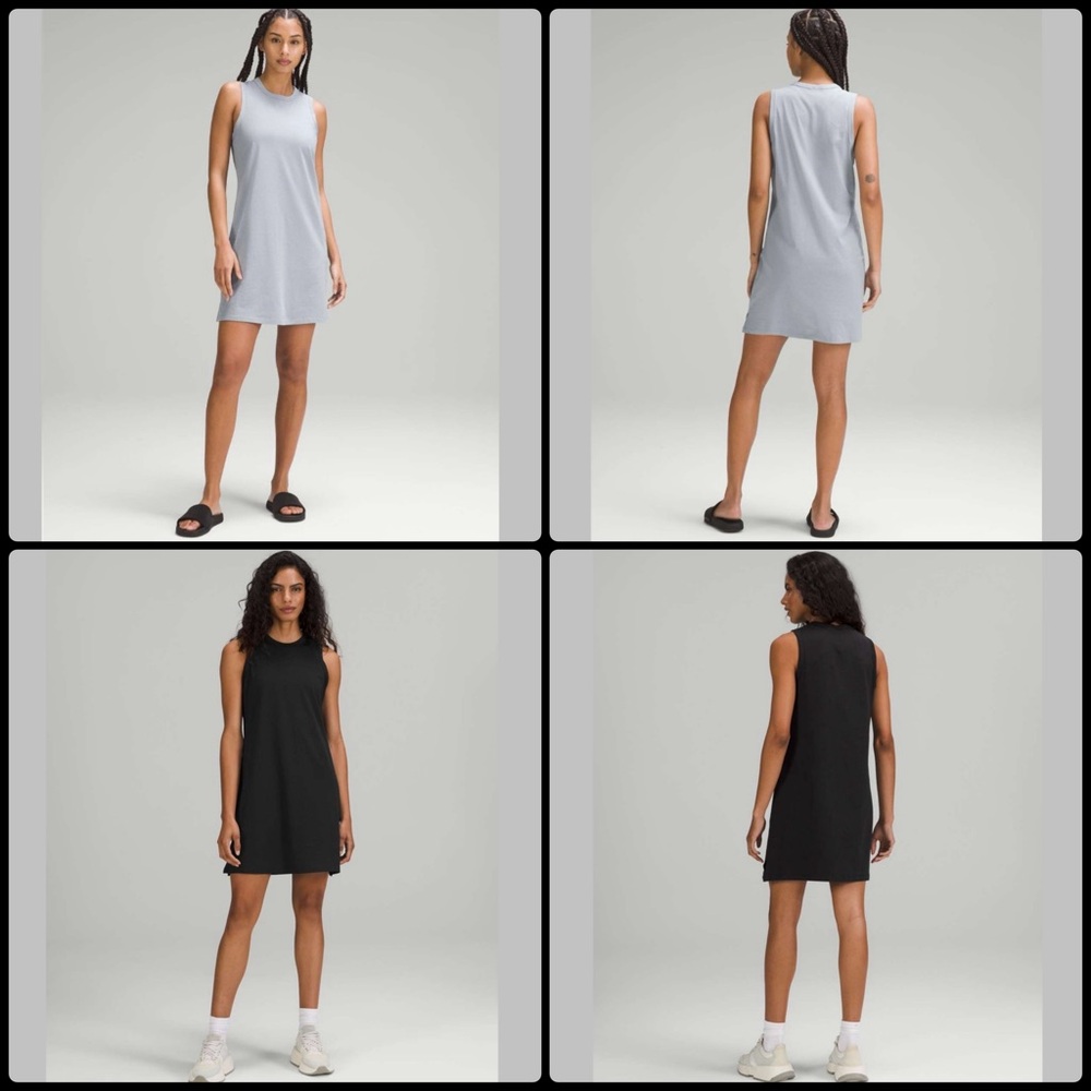 Bundle of 2 Lululemon Size 14 Classic-Fit Cotton-Blend Dress Black / Chambray